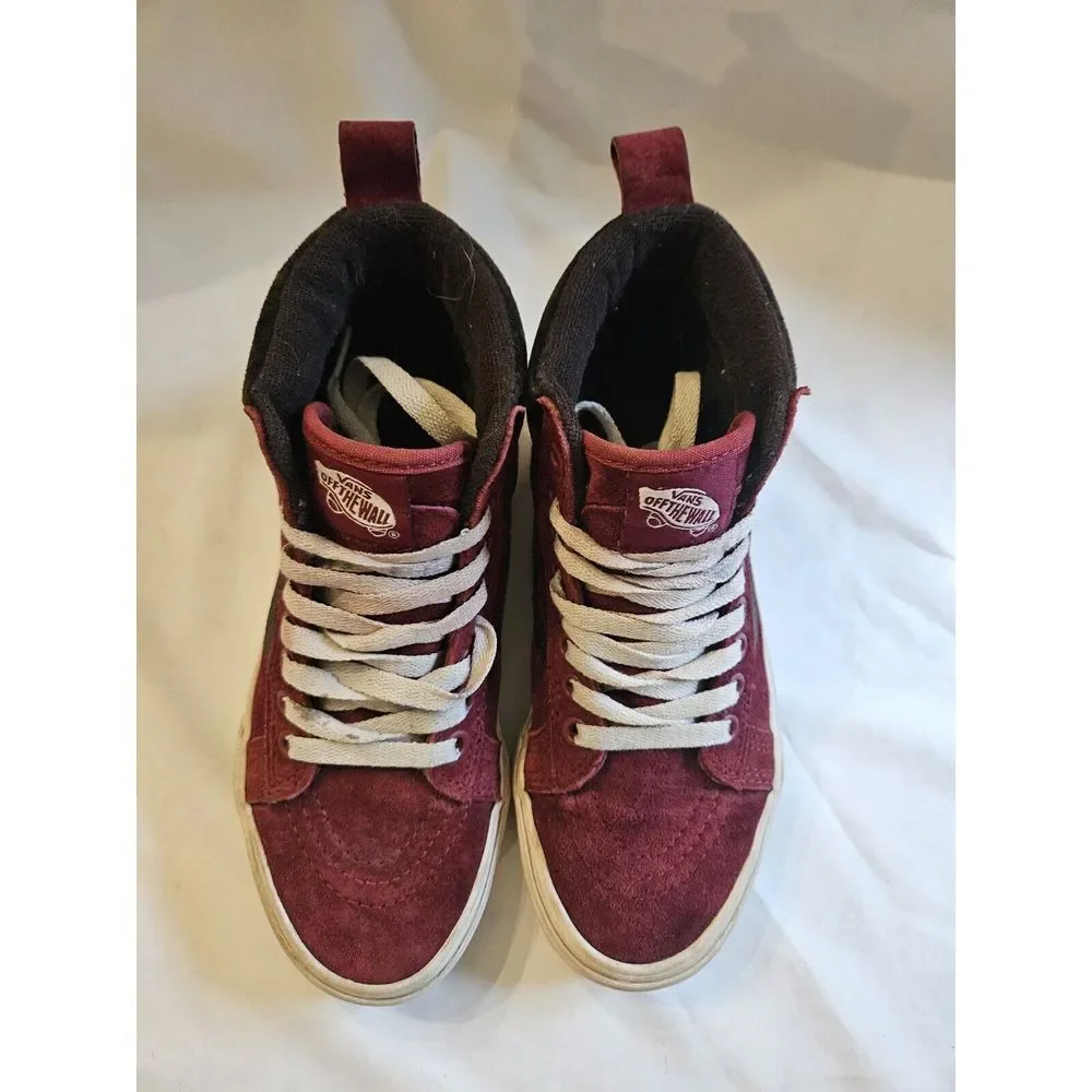 Vans Off The Wall Sk8-Hi Mte-1 Burgundy Suede‎ Skateboarding Shoes Mens 4 W 5.5